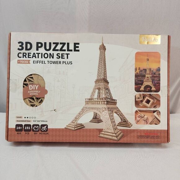 Rolife DIY 3D Wooden Puzzles Large Eiffel Tower Set-Model Building Sets, Paris A - Picture 2 of 10
